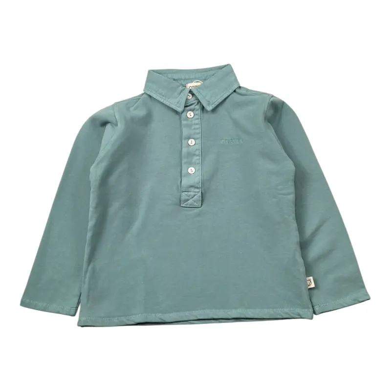 Cozmo Polo tinta unita Manica Lunga Verde per Bambino