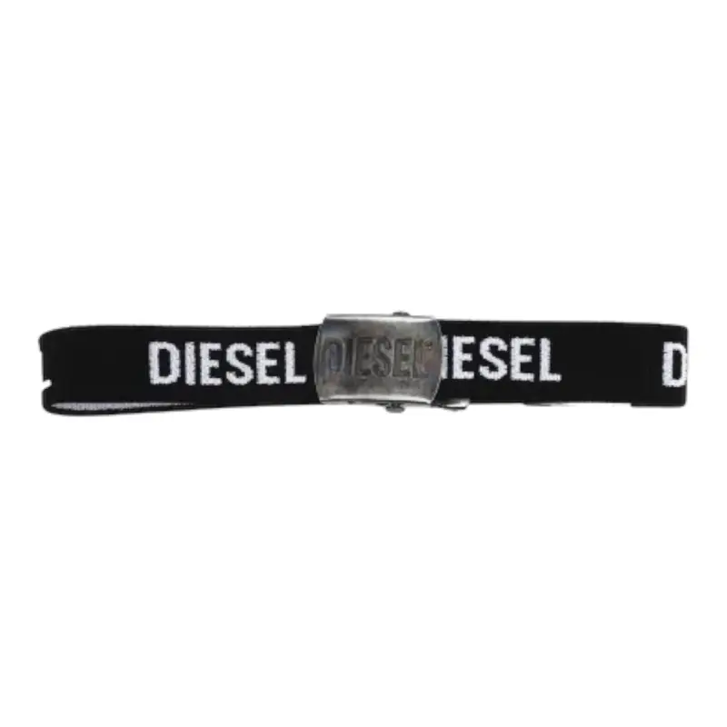 Diesel Cintura Bicolore con Logo Bianco/Nero per Bambino