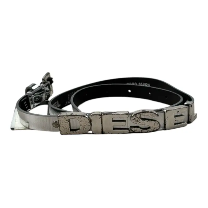 Diesel Cintura tinta unita con Logo Argento per Bambina