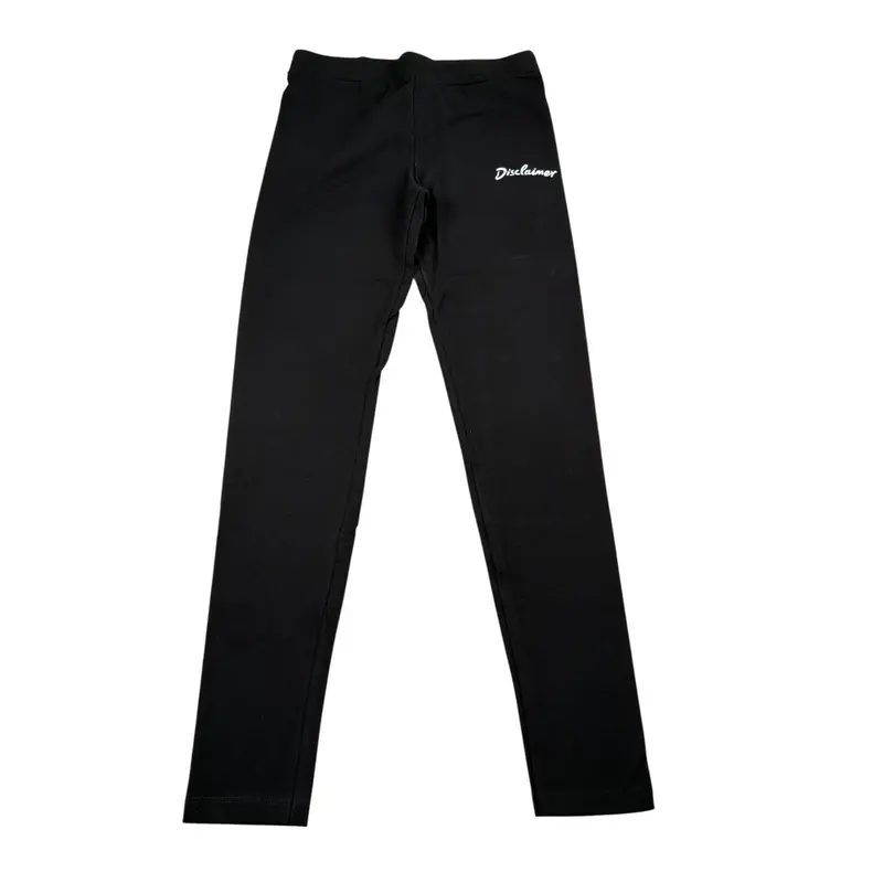 Disclaimer Leggins tinta unita con Logo Nero per Bambina