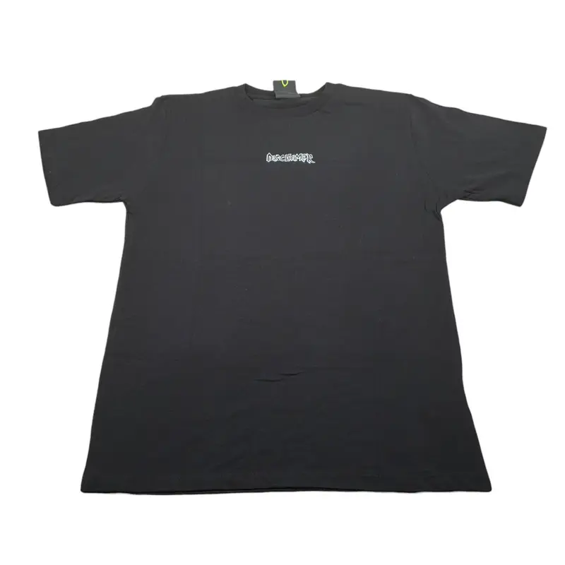 Disclaimer T-Shirt Girocollo tinta unita con Logo Nero per Bambino