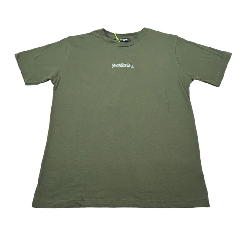 Disclaimer T-Shirt Girocollo tinta unita con Logo Verde per Bambino