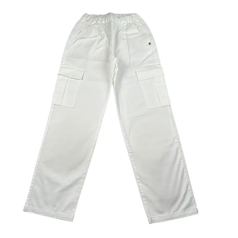 Dondup Pantalone tinta unita con Elastico In Vita Bianco per Bambino