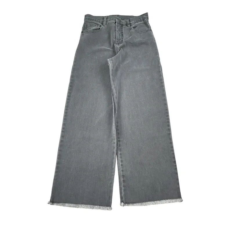 Dou Dou Jeans Modello A Palazzo tinta unita Grigio per Bambina