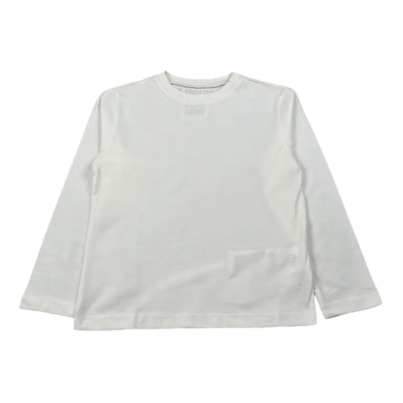 Dou Dou Shirt Girocollo tinta unita con Logo Bianco per Bambino