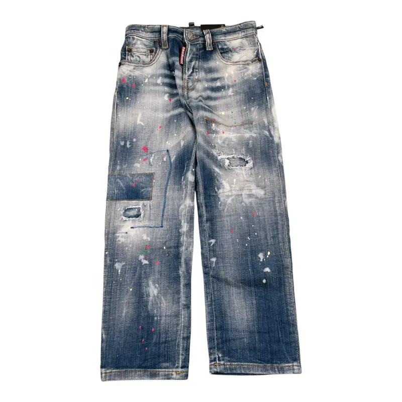 Dsquared2 Jeans tinta unita 5 Tasche Blu per Bambino