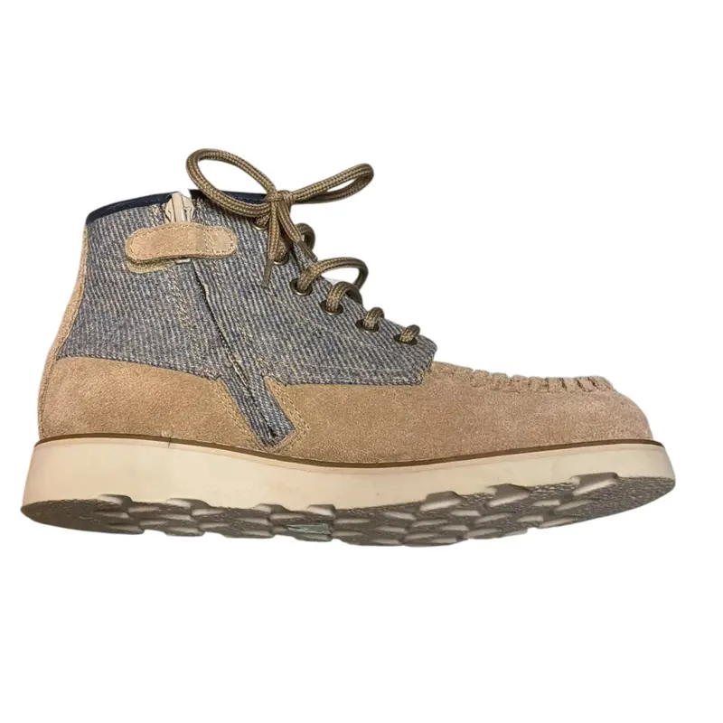 Eleventy Stivale Bicolore con Lacci Beige per Bambino