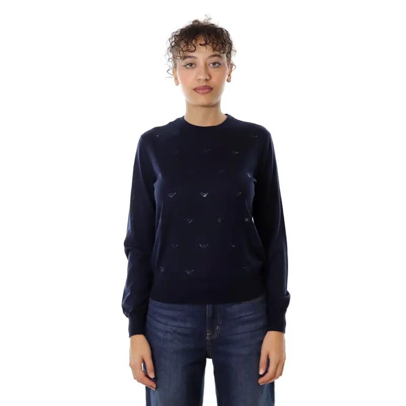 Emporio Armani Pullover Girocollo con Strass