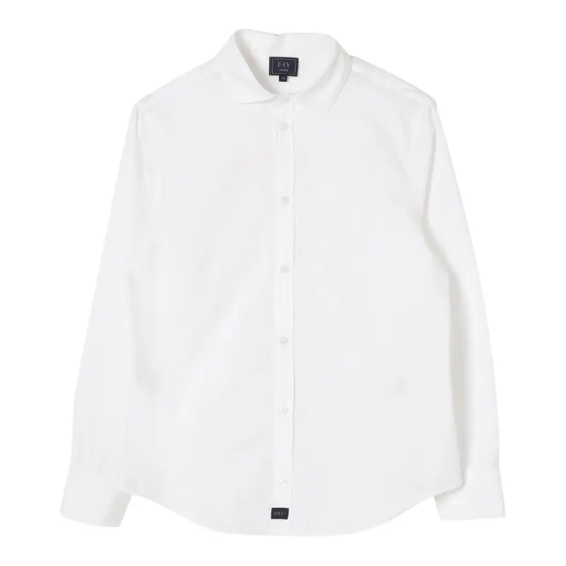 Fay Camicia tinta unita con Logo Bianco per Bambino