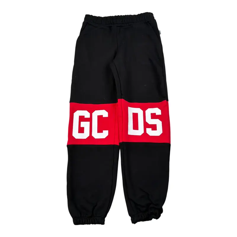 Gcds Pantalone Modello Tuta tinta unita con Logo Nero per Bambino