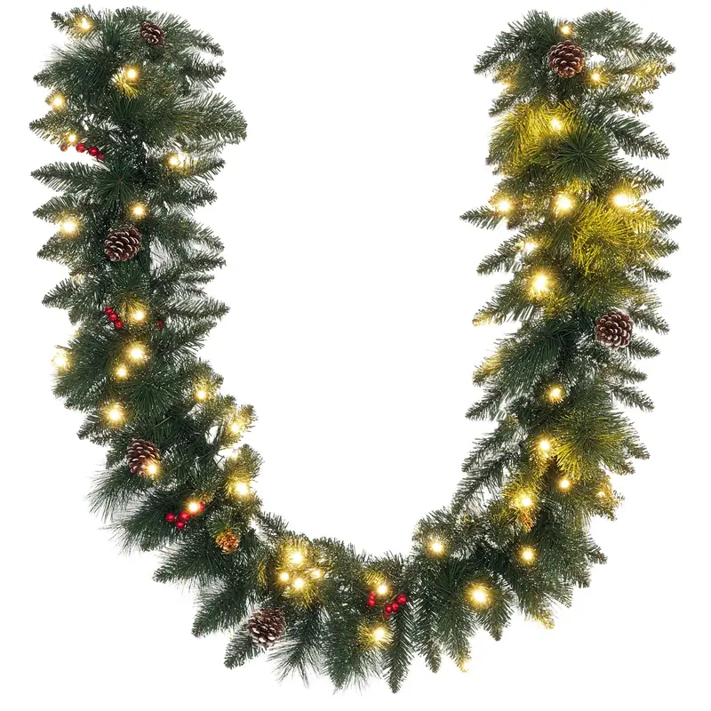 Ghirlanda Natalizia 180 cm con 50 Luci LED