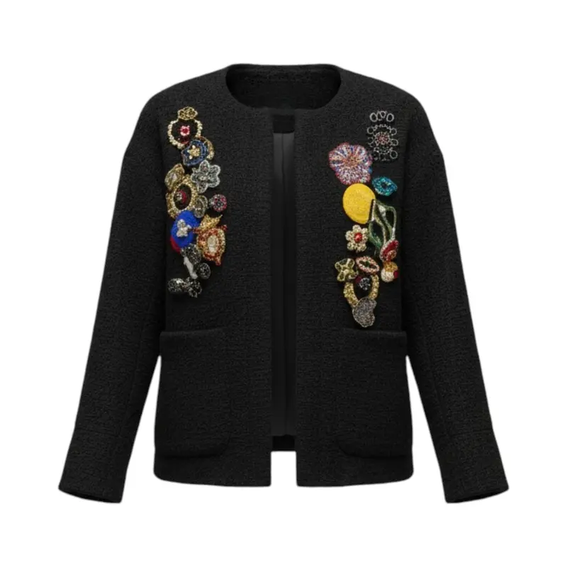 Giacca donna corta con patch