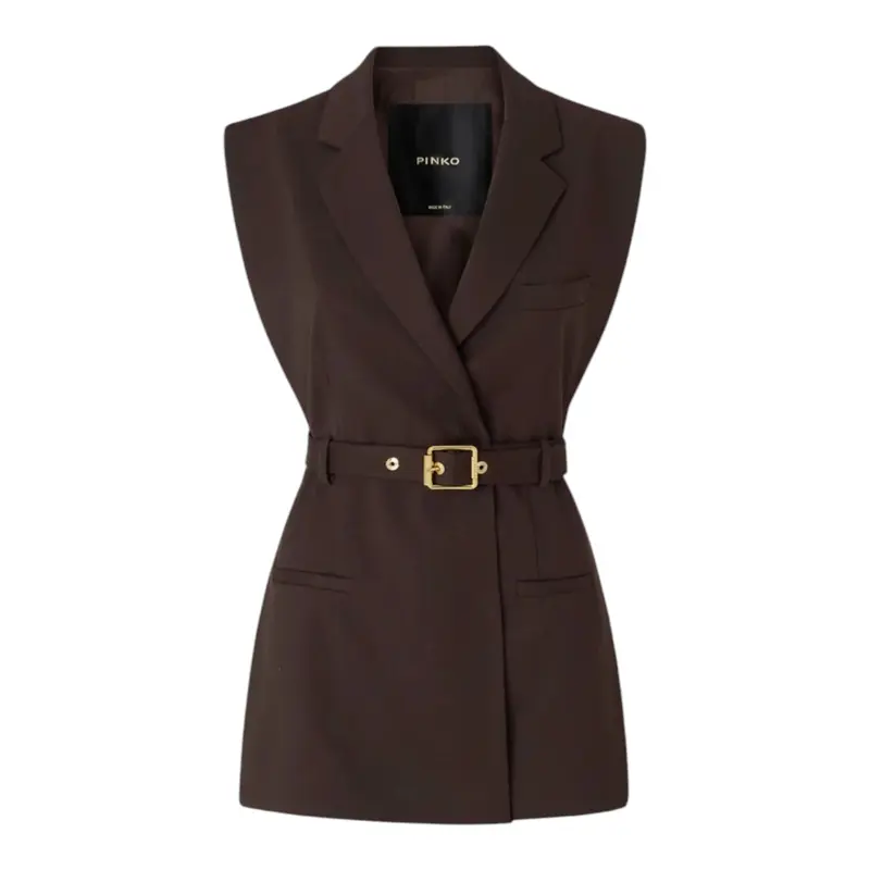 Giacca Donna gilet aperta ai lati con cintura
