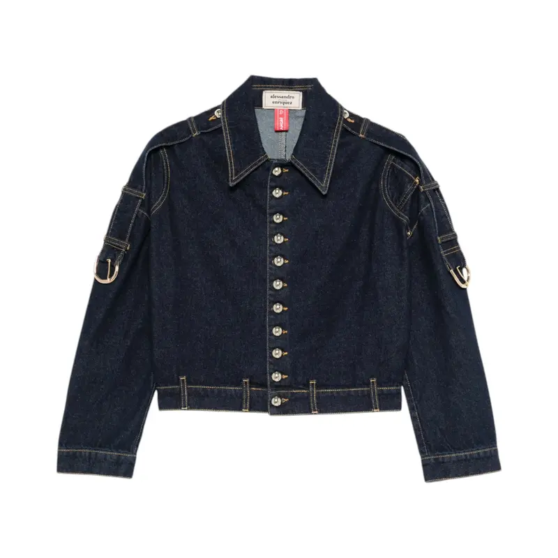 Giacca donna in denim con bottoni