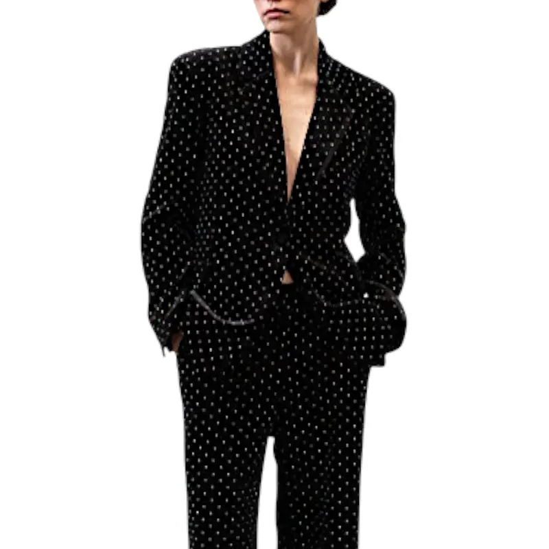 Giacca donna in velluto full strass monopetto