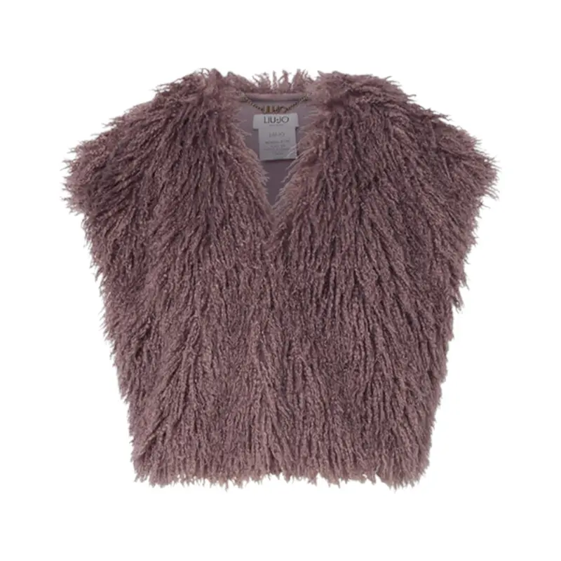 Gilet donna cropped in teddy