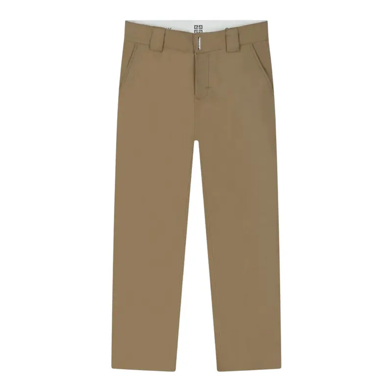 Givenchy Pantalone tinta unita con Logo Beige per Bambino