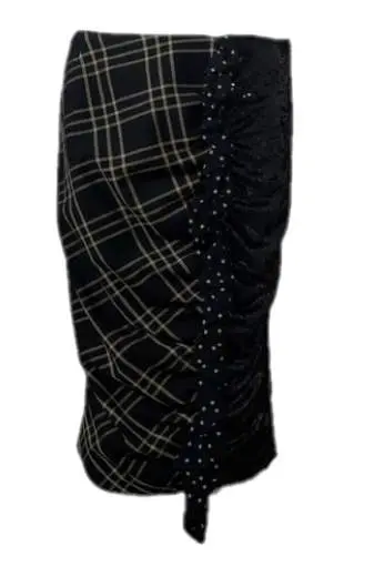 Gonna Cristinaeffe BACKY Nero al ginocchio con drappeggio e paillettes Cristinaeffe BACKY NERO