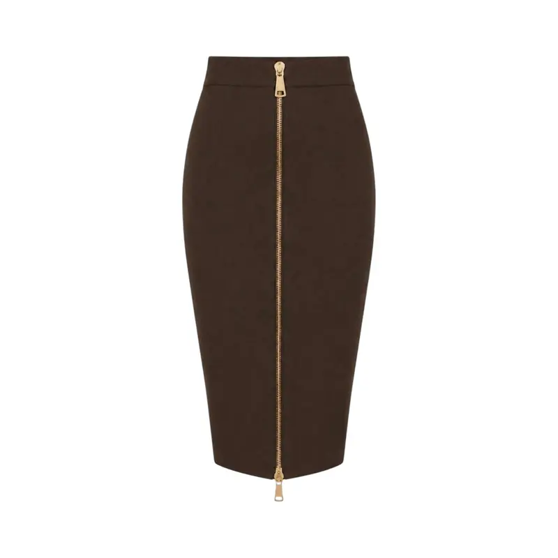Gonna donna in maglia con zip