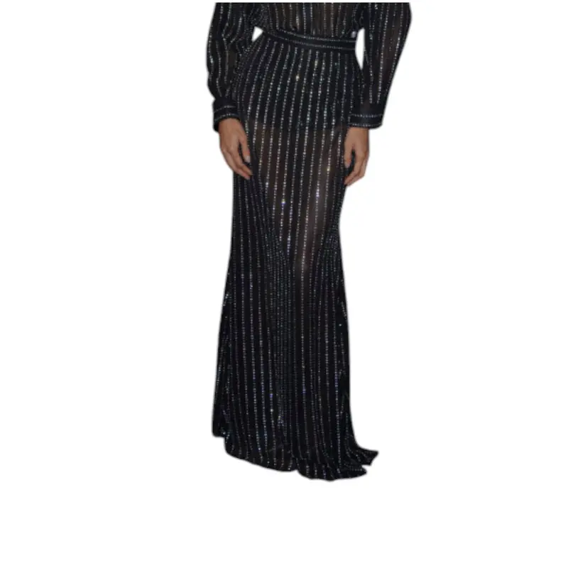 Gonna donna lunga semitrasparente full strass