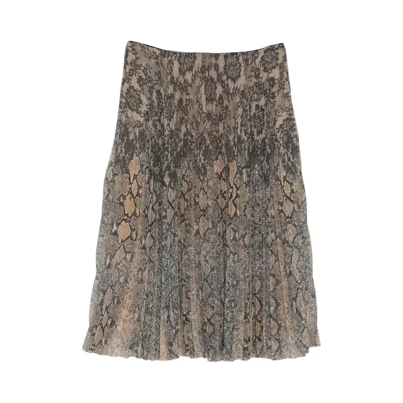 Gonna donna midi plissettata con stampa pitone