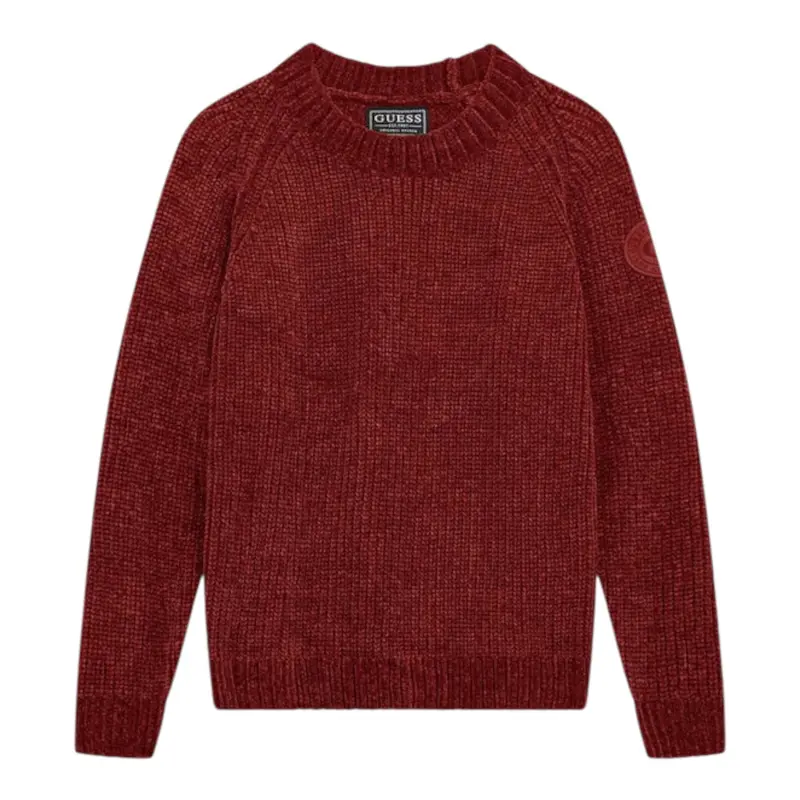 Guess Maglia tinta unita con Logo Rosso per Bambino