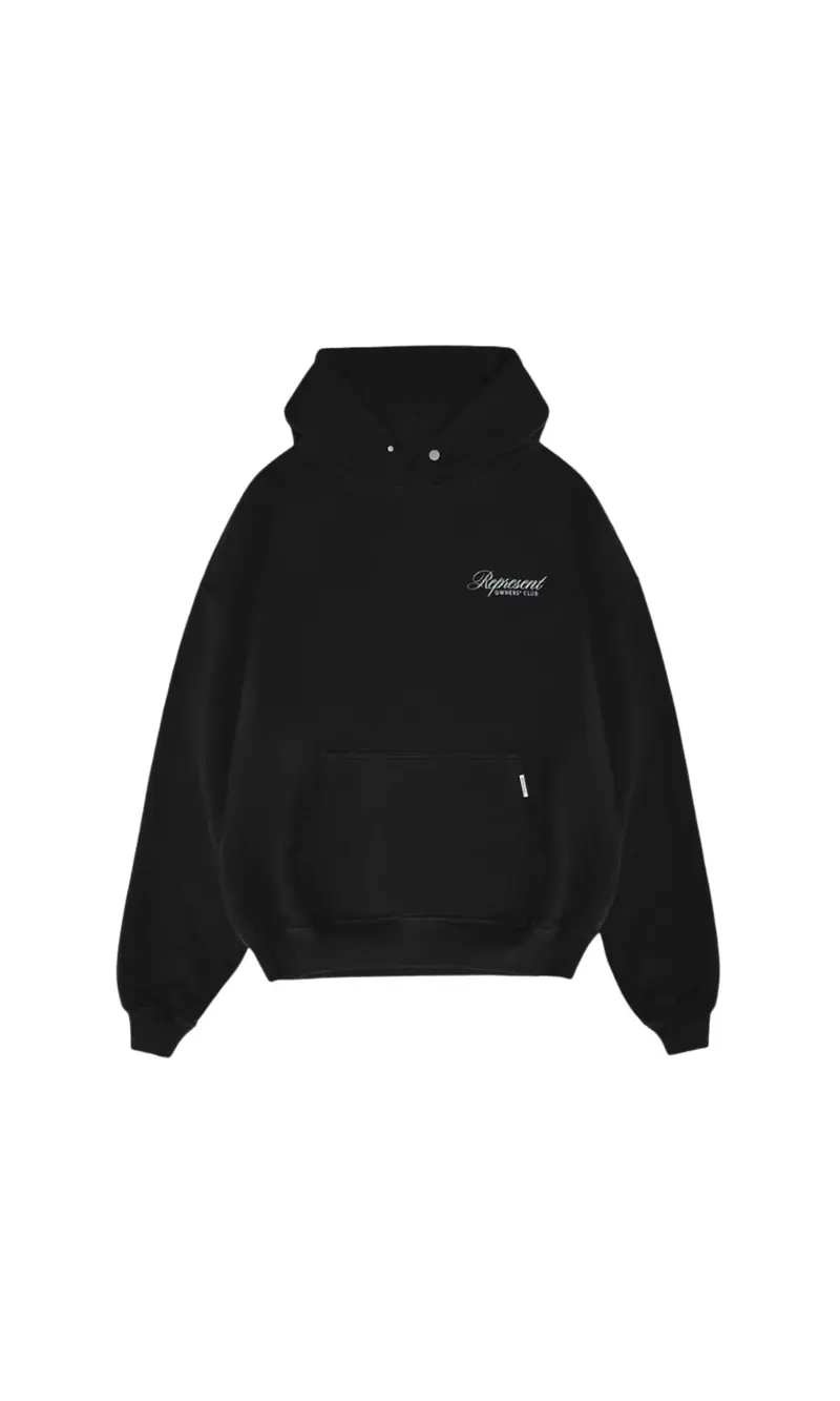 HOODIE CLUB SCRIPT BLACK - ABBIGLIAMENTO - REPRESENT