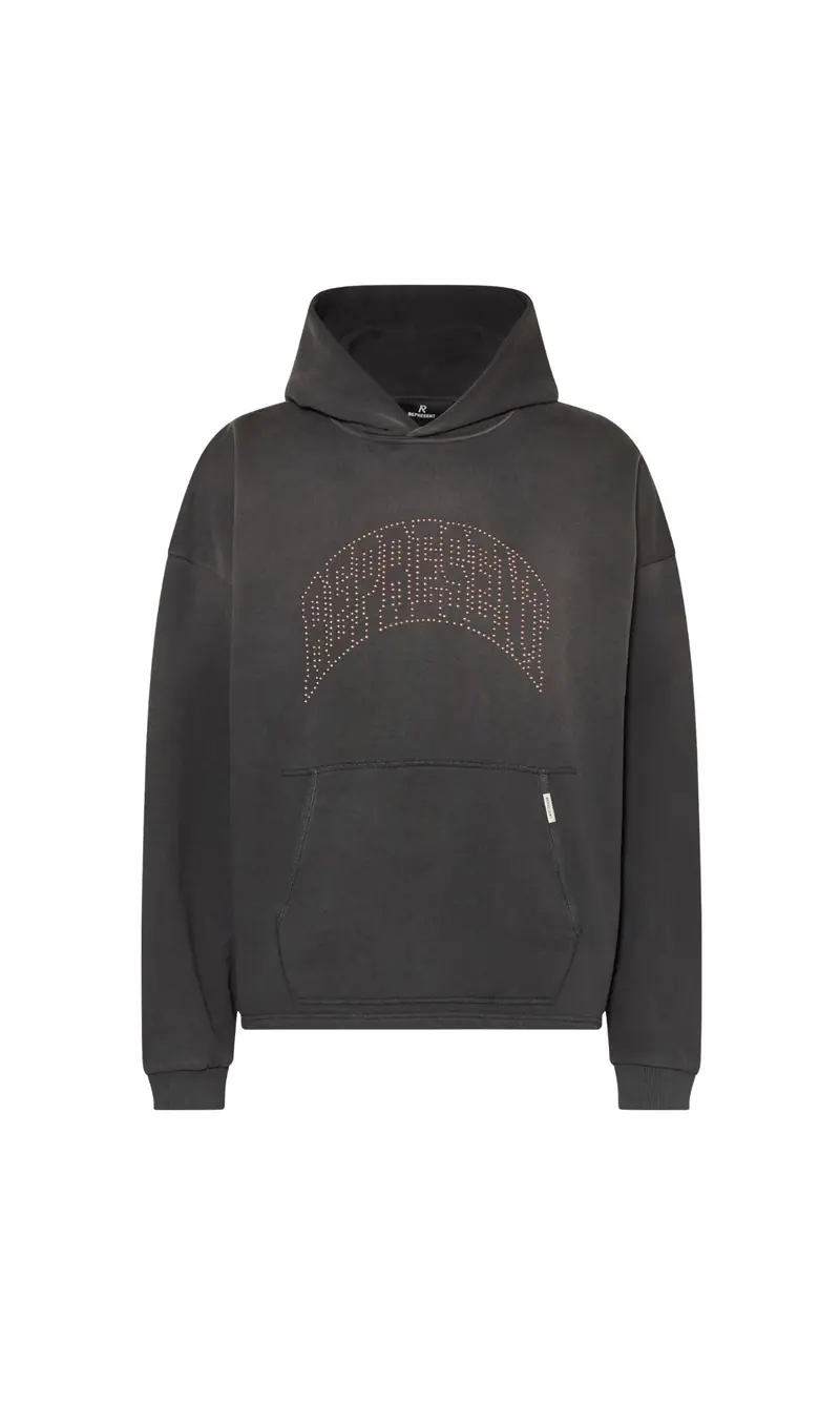 HOODIE EMBELLISHED STAINED BLACK - ABBIGLIAMENTO - REPRESENT
