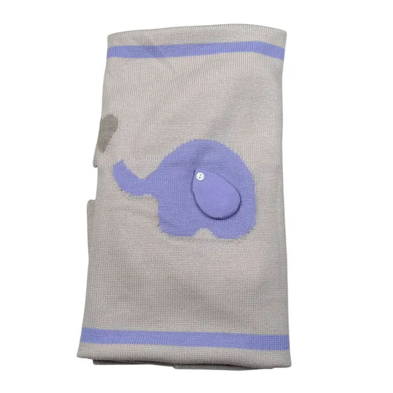 I Delfi Coperta tinta unita con Stampa Beige per Neonato