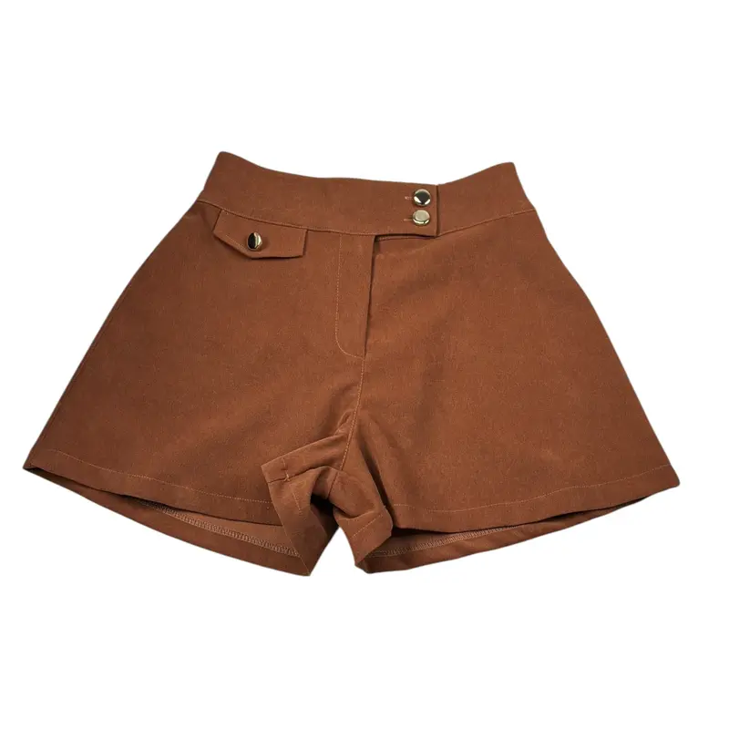 Janice Short tinta unita In Camoscio Cammello per Bambina