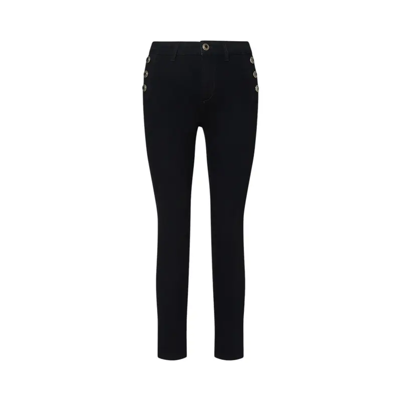 Jeans donna skinny con bottoni decorativi
