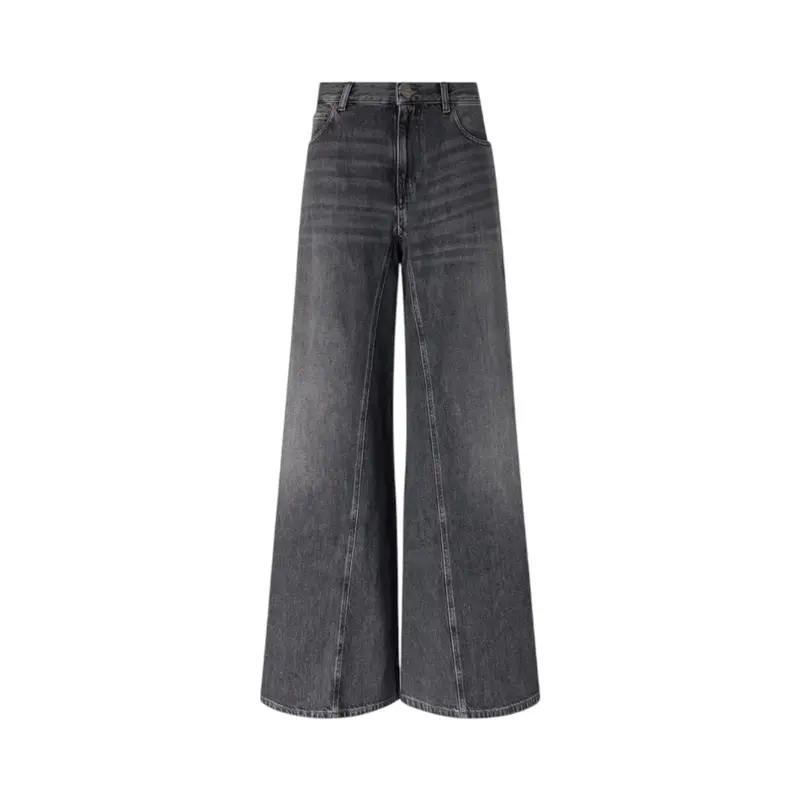 Jeans Donna svasati super wide leg in black denim