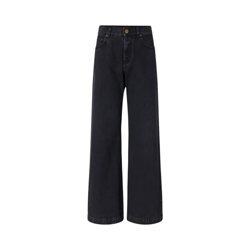 Jeans donna wide leg a doppio indosso