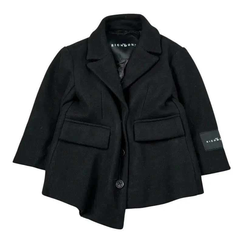 John Richmond Cappotto tinta unita con Logo Nero per Neonato
