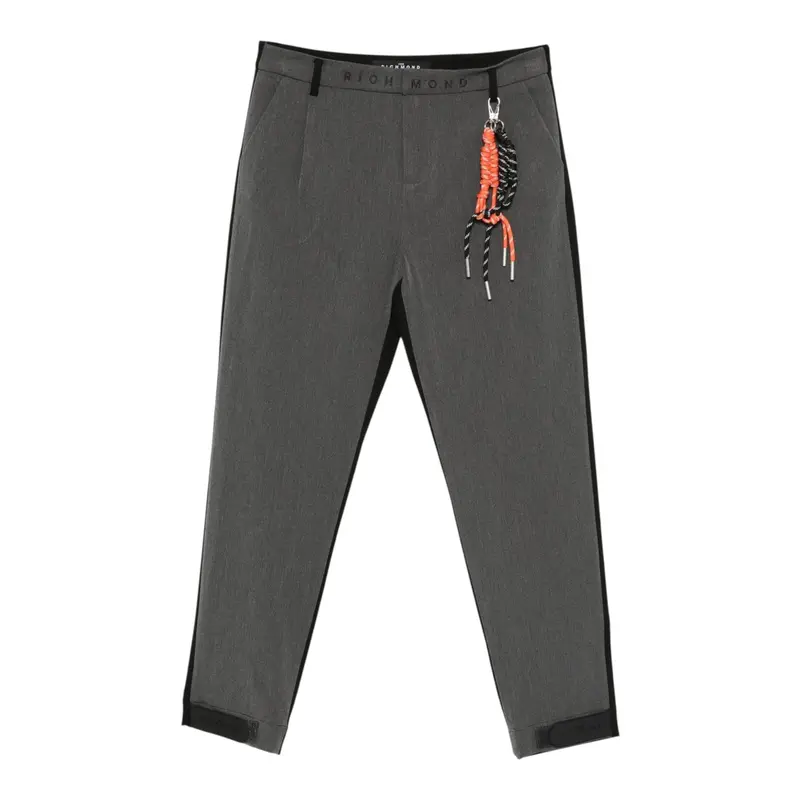 John Richmond Pantalone Bicolore con Zip Nero/Grigio per Bambino