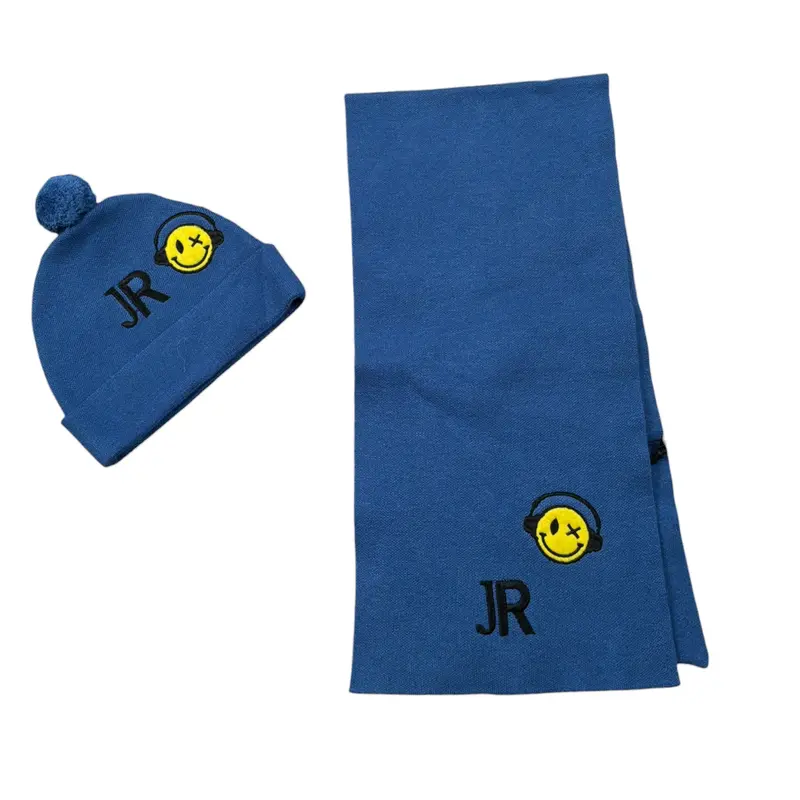 John Richmond Set Cappello-Sciarpa tinta unita Blu per Bambino