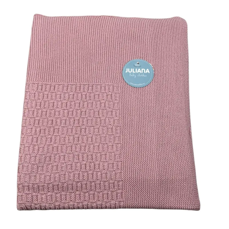 Juliana Coperta tinta unita Rosa per Neonata