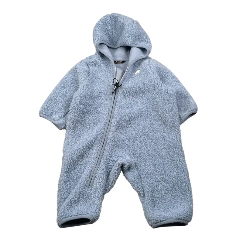 K-Way Tutina Teddy tinta unita con Cappuccio Azzurro per Neonato