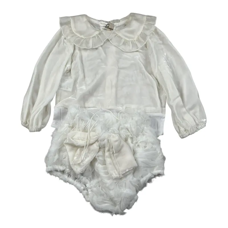 La Stupenderia Completo 2 Pezzi Body-Culotte Panna per Neonata