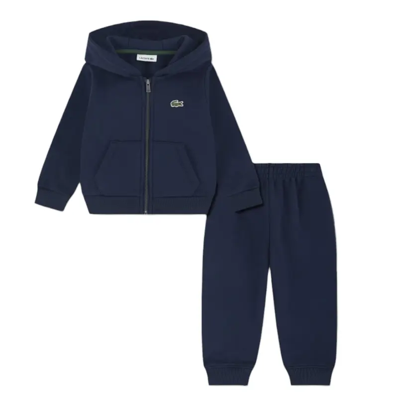 Lacoste Completo 2 Pezzi Felpa-Pantalone Blu per Neonato