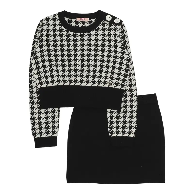 Liu Jo Completo 2 Pezzi Maglia-Gonna Bianco/Nero per Bambina