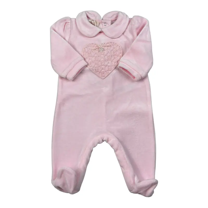 Liu Jo Set Tutina tinta unita In Velluto-Cappello Rosa per Neonata