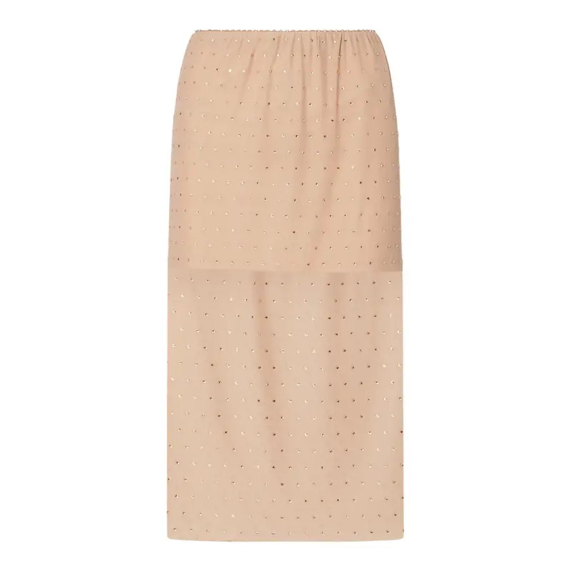 Longuette donna in tulle ricamato