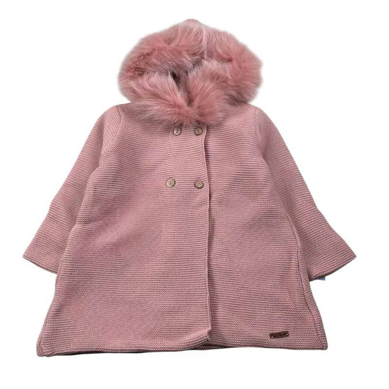 Mac Ilusion Cappotto tinta unita con Cappuccio Rosa per Bambina