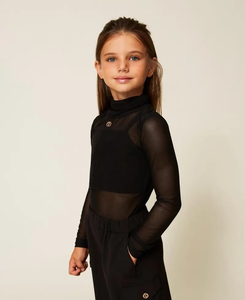 MAGLIA IN TULLE E TOP