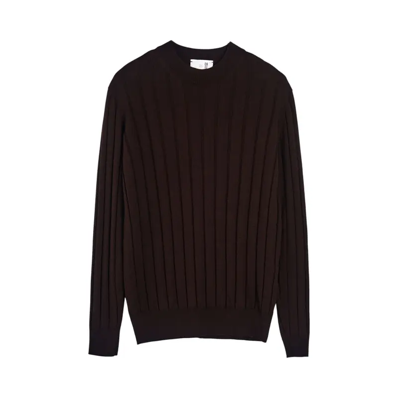 Maglia uomo mock neck con coste operate