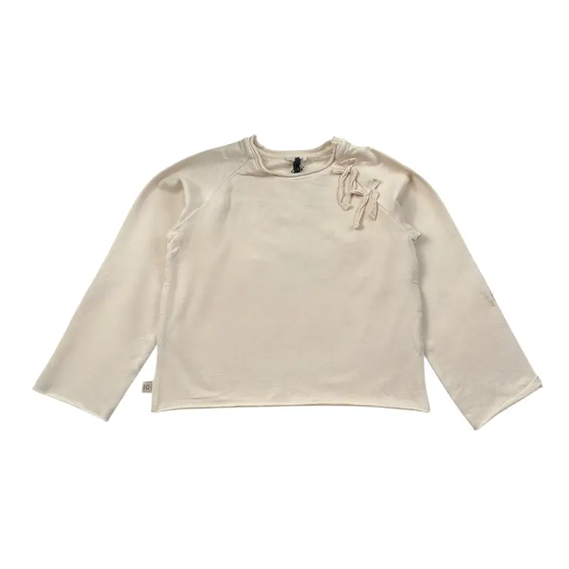 Mapero' Maglia Tint Unita con Fiocco Beige per Bambina
