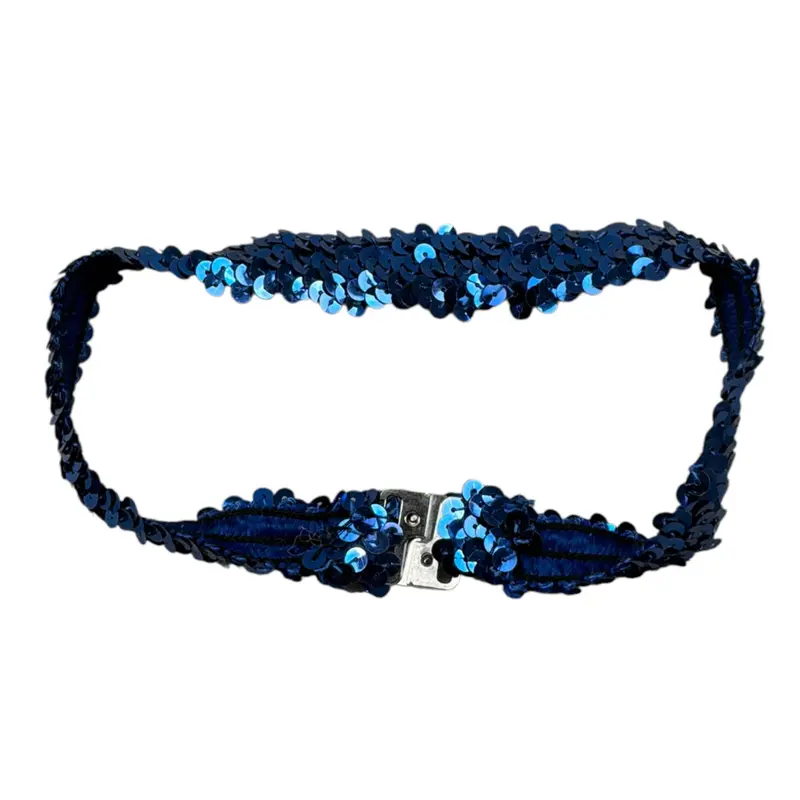 Mariuccia Cintura tinta unita con Paillettes Blu per Bambina