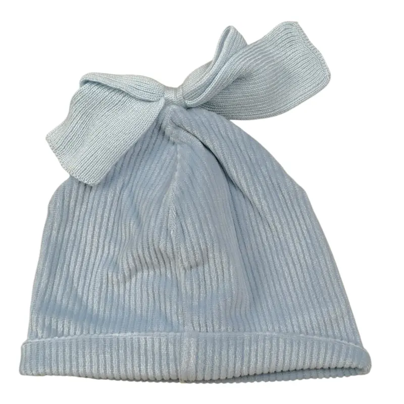 Marlu' Cappello tinta unita con Fiocco Azzurro per Neonata