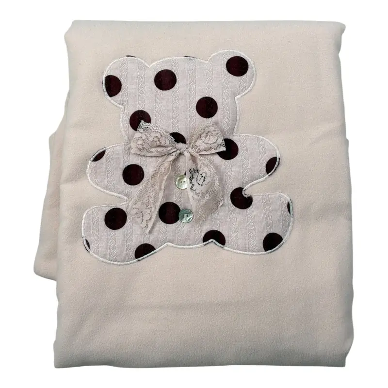 Marlu' Coperta tinta unita con Stampa Rosa per Neonata